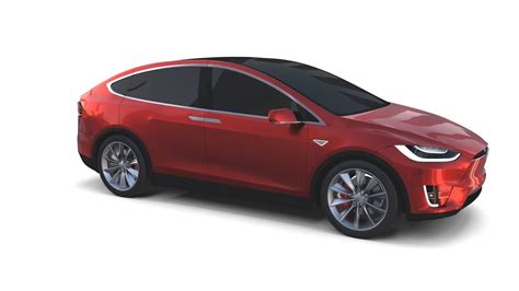 Tesla Model X Red 3D model | CGTrader