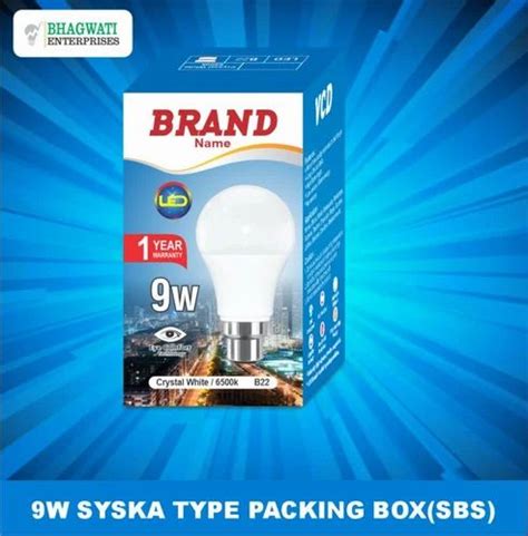 Syska Type LED Bulb Box SBS Paper At Rs 2 Piece LED Bulb Packaging