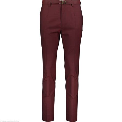 Dolce And Gabbana Burgundy Claret Formal Wool Stretch Trousers Bnwt It44 Uk30 32