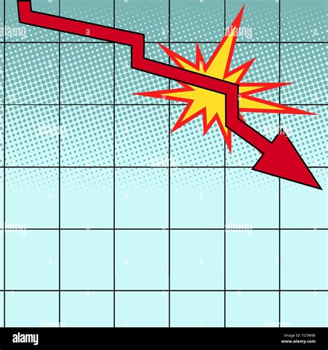 Red Drop Chart Pop Art Retro Vector Illustration Vintage Kitsch Stock