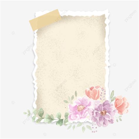 Anemone Watercolor White Transparent Vintage Paper With Soft Purple