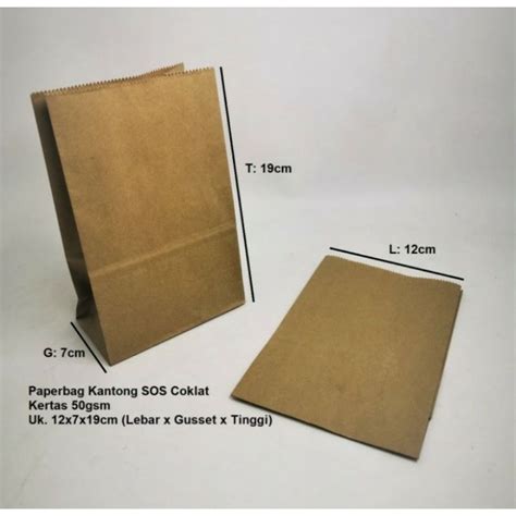 Jual Paperbag Sos Kantong Kertas Coklat X X Cm M Shopee Indonesia