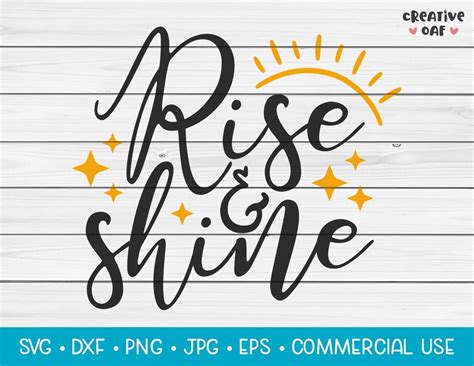 Rise And Shine Svg Vector Cutting File Cute Funny Morning Quote Instant Download Etsy