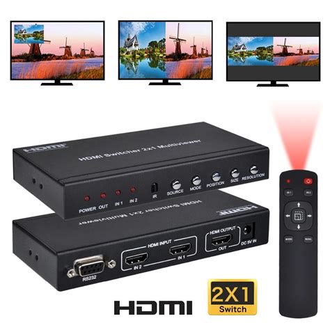 Iseebiz Hdmi Rs232 2x1 Seamless Tela Interruptor Com Controle Remoto Ir