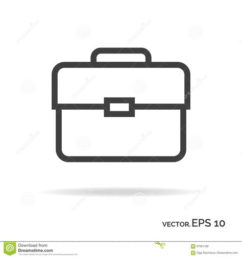 Briefcase Portfolio Symbol Cartoon Vector Cartoondealer