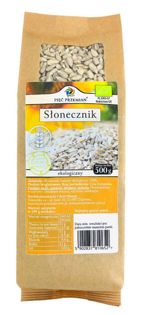 Słonecznik łuskany bezglutenowy BIO 500 g NASIONA i PESTKI Kup