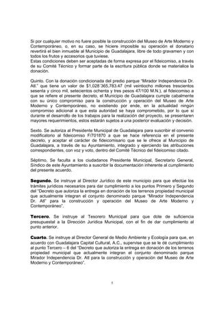 Decreto Que Entrega En Donacion Parque Mirador Independencia Pdf