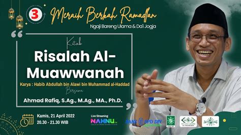 Live Ngaji Bareng Ulama Da I Jogja Bersama Ahmad Rafiq S Ag M