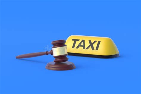 Signo De Taxi Amarillo Cerca De Juez Hammer Licencia De Trabajo Derechos Y Obligaciones De Los