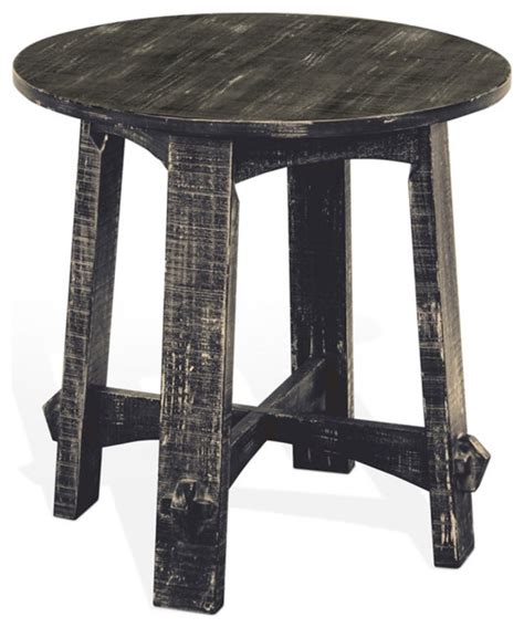 Sunny Designs Marina Farmhouse Mahogany Wood End Table In Black Sand