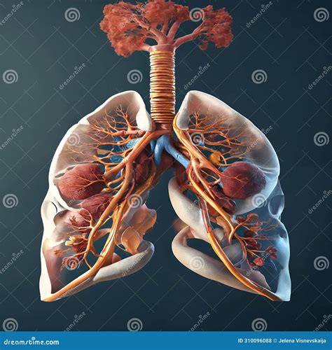 Human Lungs with Circulatory System Stock Illustration - Illustration of blue, cancer: 310096088