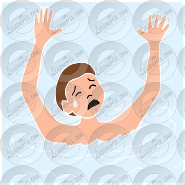 Drowning Stencil for Classroom / Therapy Use - Great Drowning Clipart