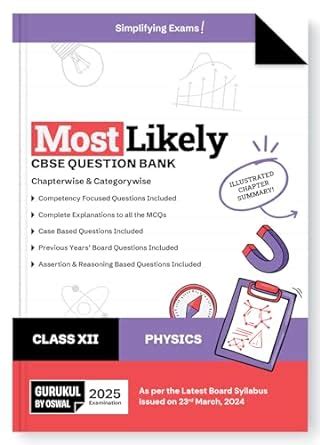 Gurukul By Oswal Physics Most Likely CBSE Question Bank For Class 12