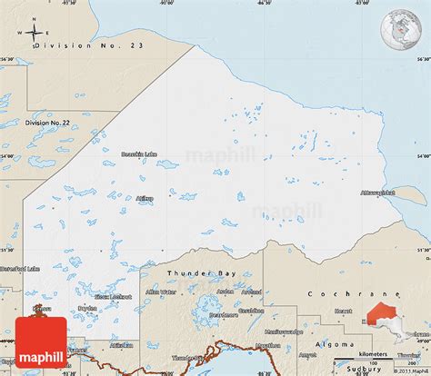 Classic Style Map Of Kenora