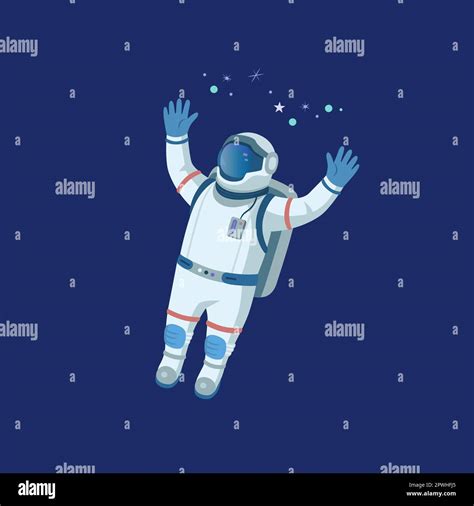 Personaje De Astronauta Flotando En La Ilustraci N De Dibujos Animados