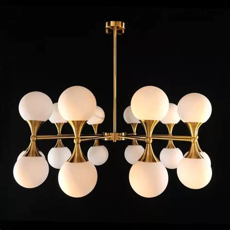 Lustre Pendente Moderno Bola Dourado Grande Sputnik Sala Led