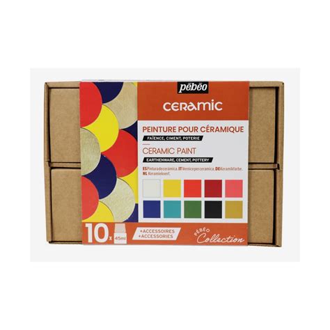 Coffret Collection peinture Ceramic Pébéo 10x45 ml