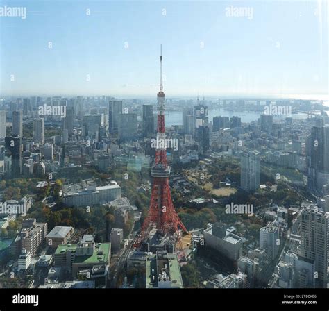 Tokyo Tower Is Seen From Azabudai Hills Mori Jp Tower In Tokyo On Nov 20 2023 Azabudai Hills