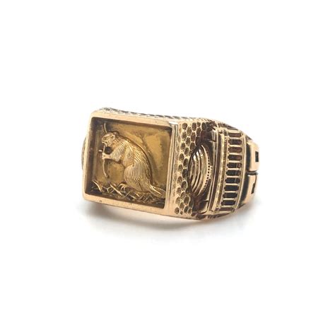 MIT Class Of 1959 Brass Rat Ring 14k Yellow Gold Sz 10 Etsy