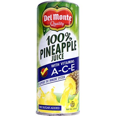 DEL MONTE PINEAPPLE JUICE (S) 240mlX24 - Akabane Bussan