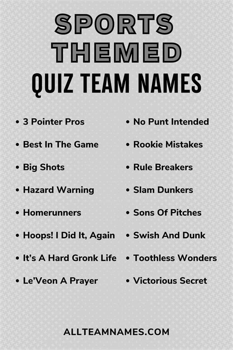 Best Sports Team Names