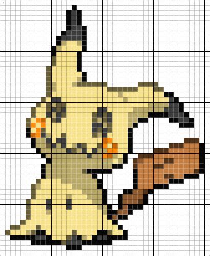 Cute Pixel Art Grid Pokemon