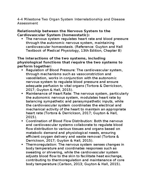 Week Milestone Two Organ System Interrelationship And Disease