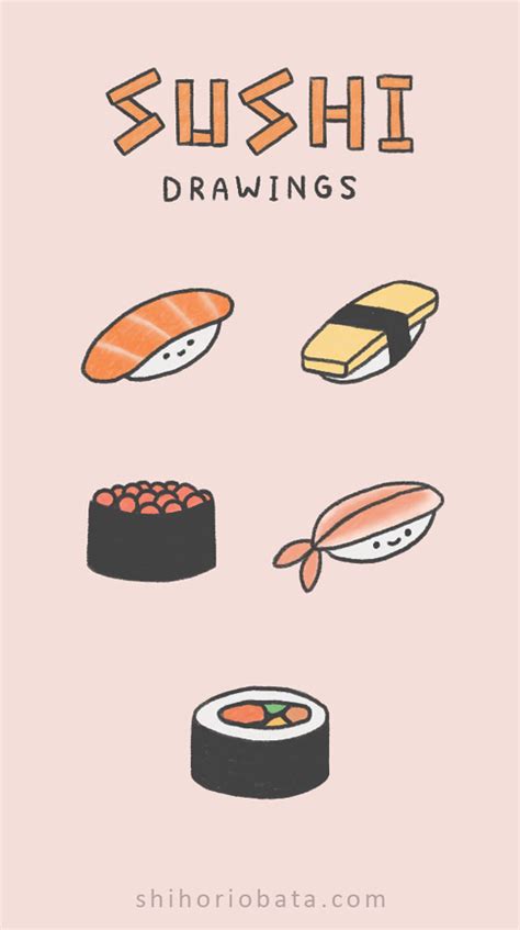 30 Easy And Cute Food Drawing Ideas Cute Food Drawings Sushi Drawing