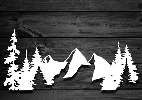 Mountains And Trees Vinyl Decal Car Decal Mountain Sticker Etsy