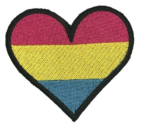 Small Pansexual Heart Lgbtq Pride Embroidered Sew Iron On Patch Badge