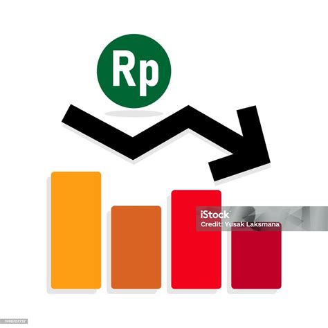 decreasing arrow graph stock illustration  image