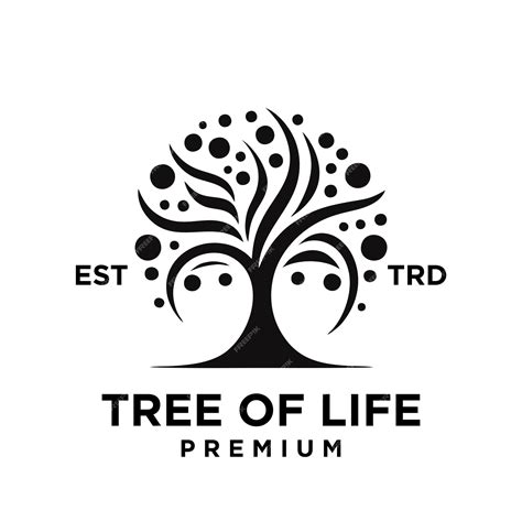 Premium Vector | Black tree of life icon logo on white background