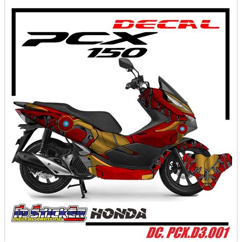 Jual Decal Sticker Atau Full Body PCX 150 Desain 01 IRON MAN Shopee