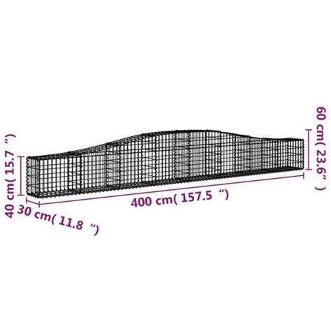 Paniers À Gabions Arqués 5 Pcs 400x30x40 60 Cm Fer Galvanisé Vidaxl à