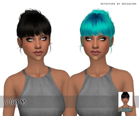 Sims 4 Hairs ~ Nessa sims: S-Club N3 hair retextured