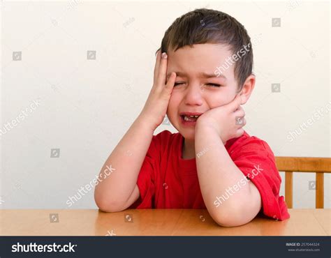 Portrait Unhappy Upset Crying Child Boy Stock Photo 257044324