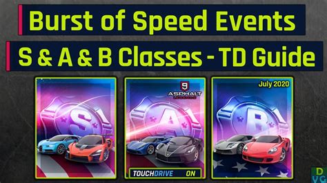 Asphalt 9 Burst Of Speed Events S A B Classes Touchdrive