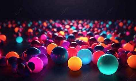 Abstract 3d Render Colorful Bokeh Balls Floating In Closeup Background