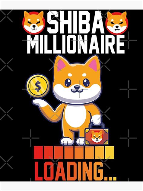 Póster Shiba Coin millonario cargando moneda criptográfica moneda