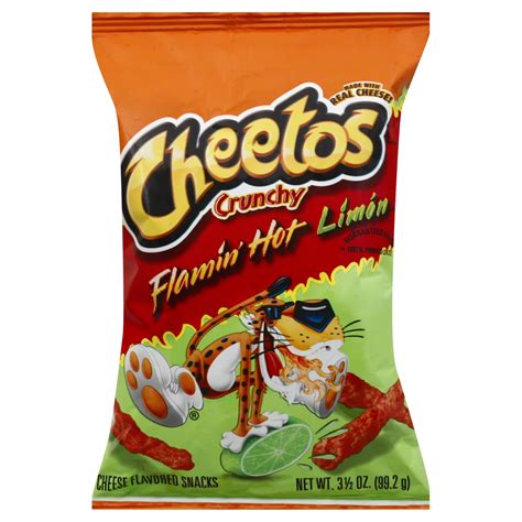 Cheetos Crunchy Flamin Hot Limon Cheese Flavored Snacks Shop Chips