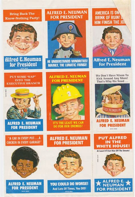 Alfred E Neuman Stickers From Mad Magazine 1975