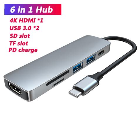 Mua Hub Chia C Ng Usb Type C K Hdmi Vga Rj Lan Ethernet Sd Tf Mm