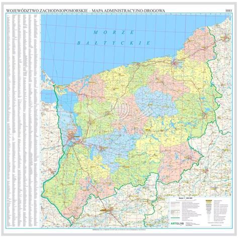 Zachodniopomorskie Mapa Drogowa Magnetyczna Artglob