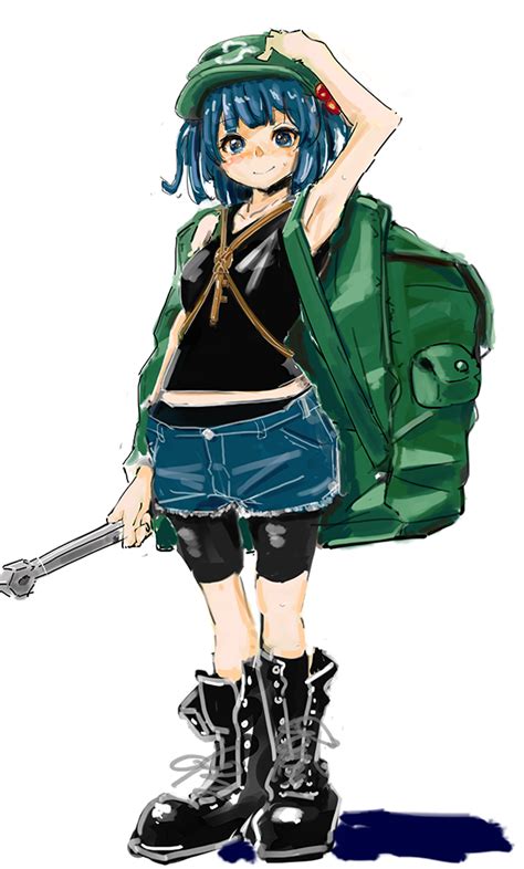 Safebooru 1girl Alternate Costume Arm At Side Arm Up Armpits Backpack