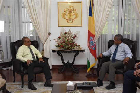 Ambassador Dick Esparon Pays Farewell Call On President Ramkalawan Seychelles Nation