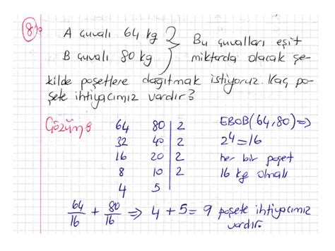 S N F Matematik Ekok Z Ml Sorular