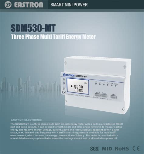 Sdm Mt Phase Multi Function Din Rail Energy Meter Multi Rate