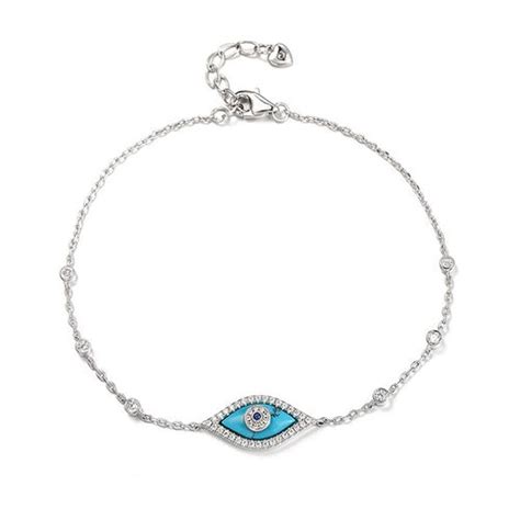 Jeulia Pulsera De Plata De Ley Con El Mal De Ojo De Turquesa Jeulia Mx