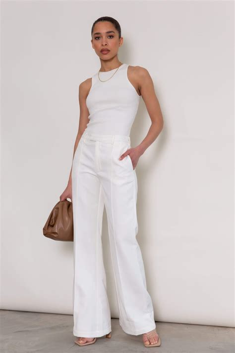 Marlowe Tailored Trousers White Pretty Lavish