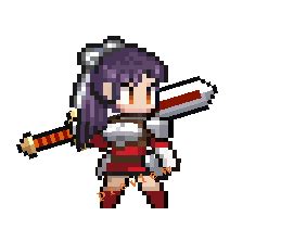 Pixel Rpg Character Asset Pack Giant Sword Female Warrior Pixel